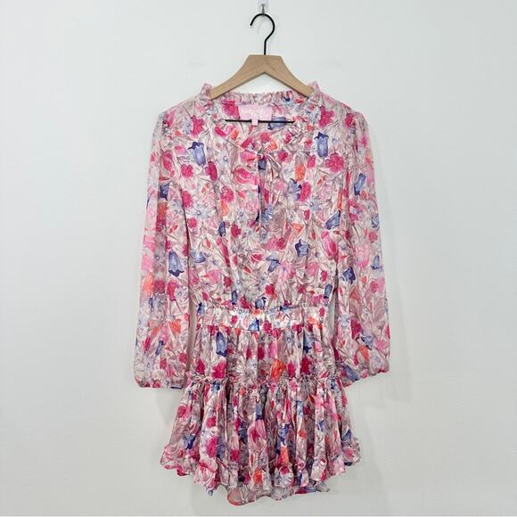 Sincerely Ours Dresses & Skirts - Sincerely Ours Freya Dress Pink Floral Ruffle Smocked Size XS